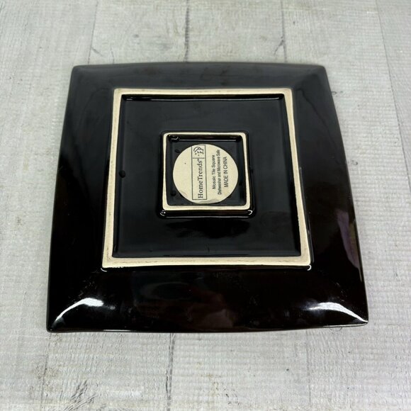 Home Trends MOSAIC TILE Multicolor Blocks Rim Beige Square Salad Plates Set of 4 - Picture 3 of 16